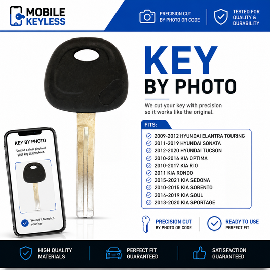 Hyundai/Kia High Security Laser Cut Key KK10P - Key Cut By Photo Included