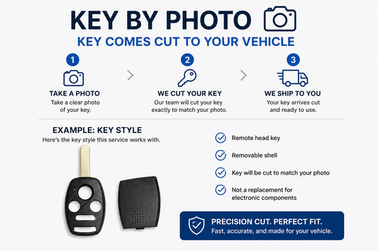 Honda Accord Civic CR-V 4-Button Remote Key Shell - Dura-Shell Cut By Photo