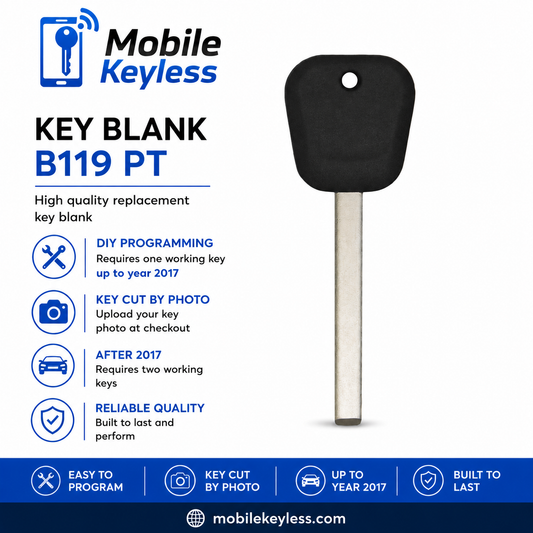GM Transponder Chip Key B119PT - Buick Chevrolet GMC - Cut By Photo Included