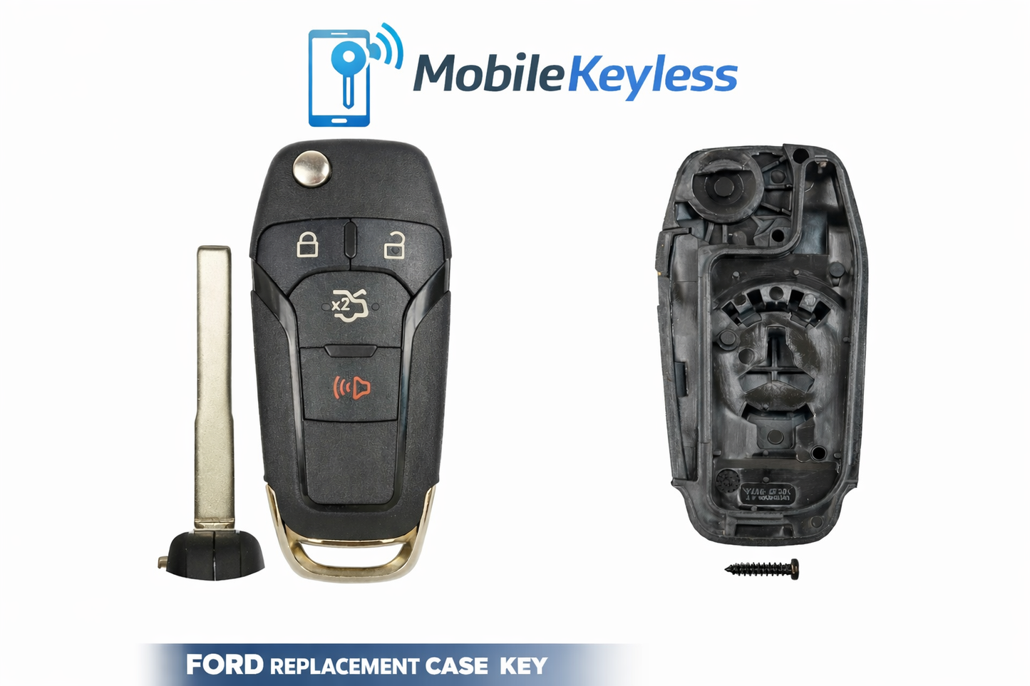 Ford 4 Button Flip Key Replacement Case key cut to your car with key by photo