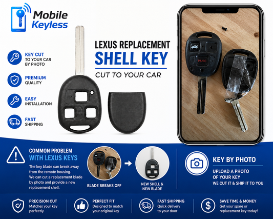 Lexus ES GS IS RX SC 3-Button Remote Key Shell TOY48 - Dura-Shell Rugged