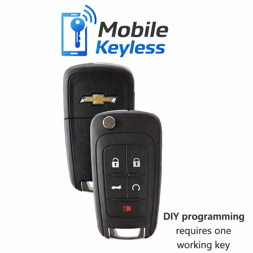 Chevrolet 5-button remote flip key by Strattec, DIY programming requires one working key