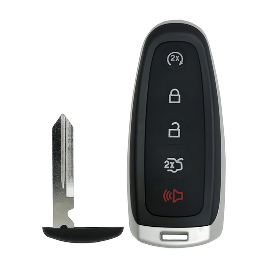 Ford 2nd gen 5-button smart key M3N5WY8609 / 5921286 with trunk, remote start and emergency blade