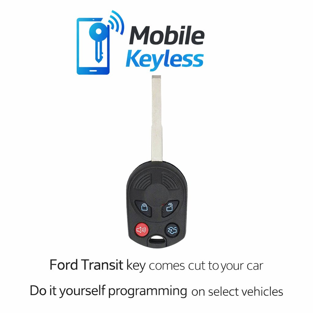 Ford Transit 4-button remote head key with high security blade, DIY programming on select vehicles