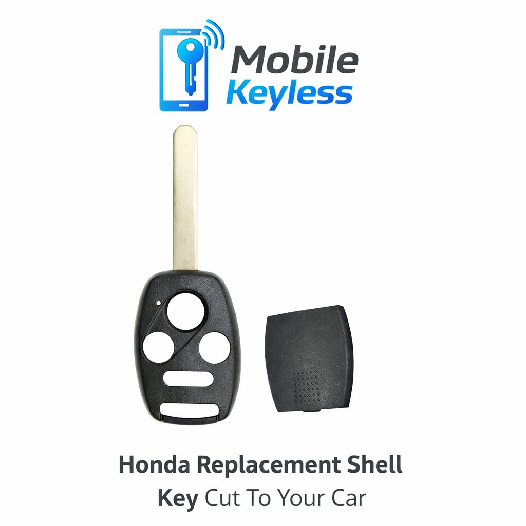 Honda Accord, Civic, CR-V 4-button replacement key shell with blade, cut to your car