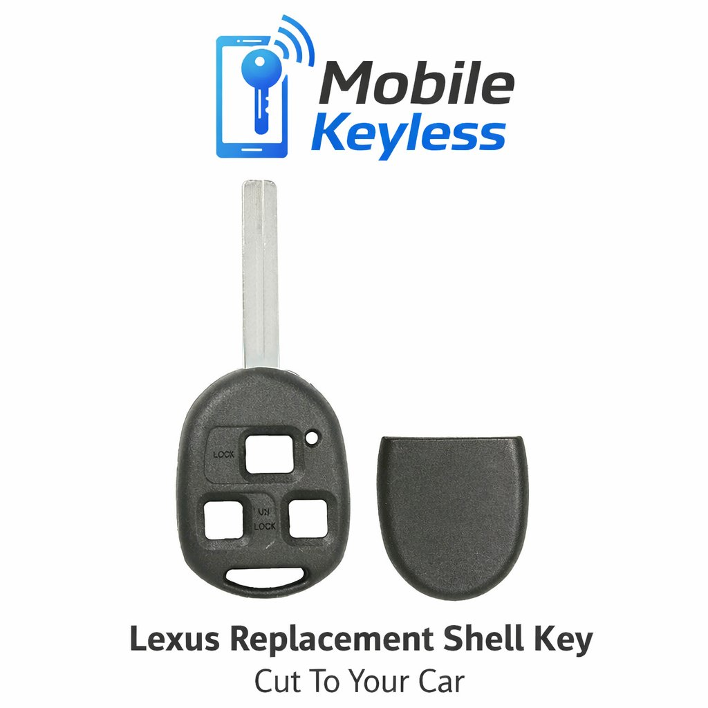 Lexus 3-button TOY48 replacement key shell and battery cover, cut to your car
