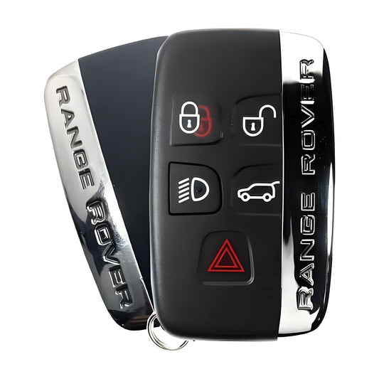 Range Rover, Sport and Evoque 5-button smart key KOBJTF10A, front and back