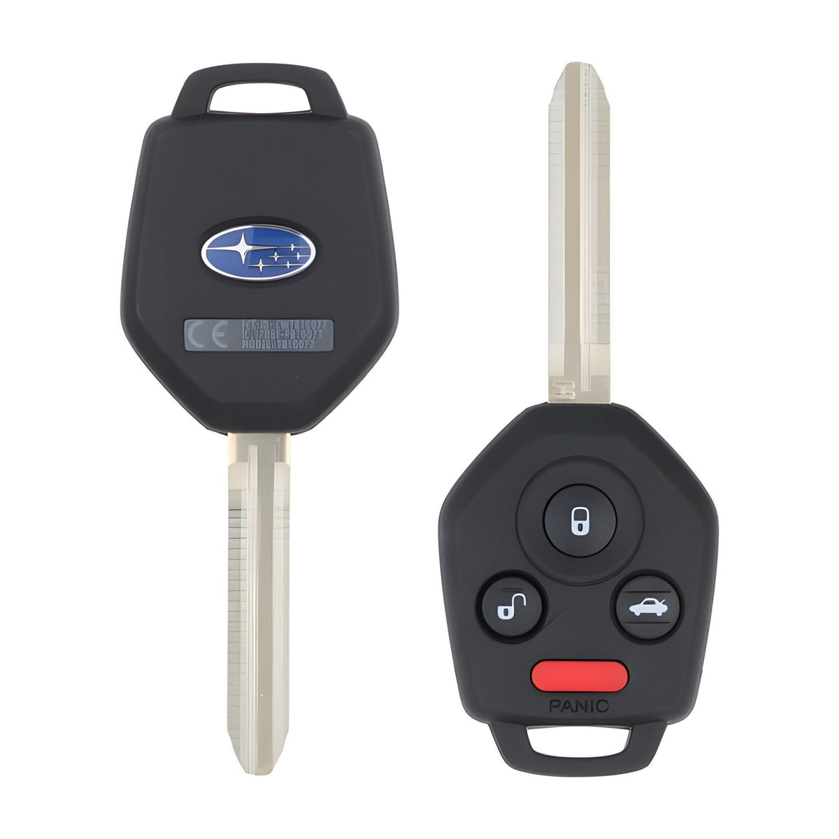 Subaru 4-button remote head key CWTB1G077 / 57497-FL00A with H chip, front and back