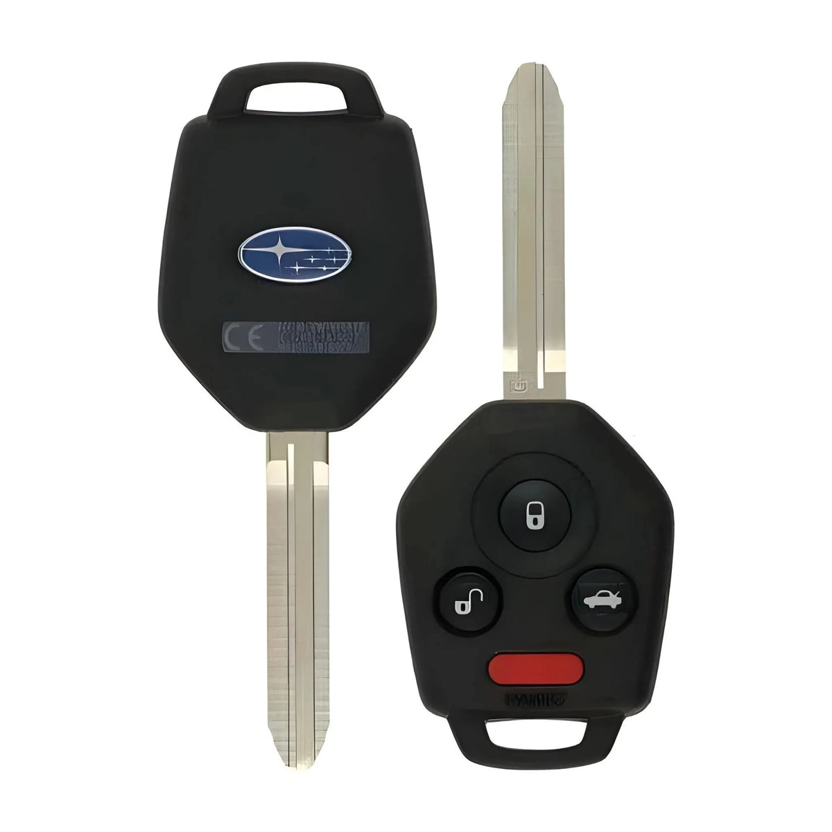 Subaru Outback and Legacy 4-button remote head key CWTB1G077 / 57497-AL27A, front and back